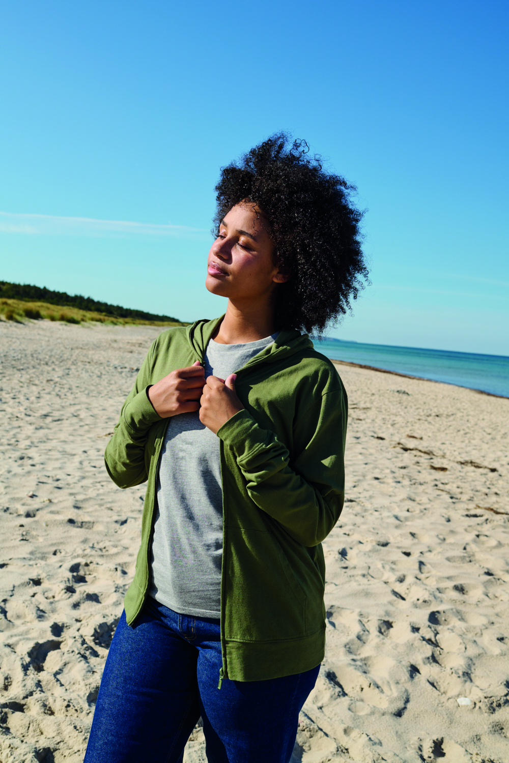 Unisex Jersey Hoodie w. Zip